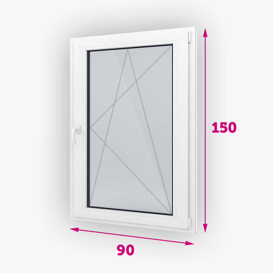 Bukó-nyíló műanyag ablak 90x150cm