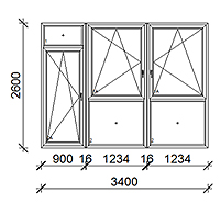 340x260 cm