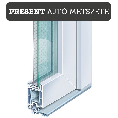 Kömmerling PRESENT ajtó metszete